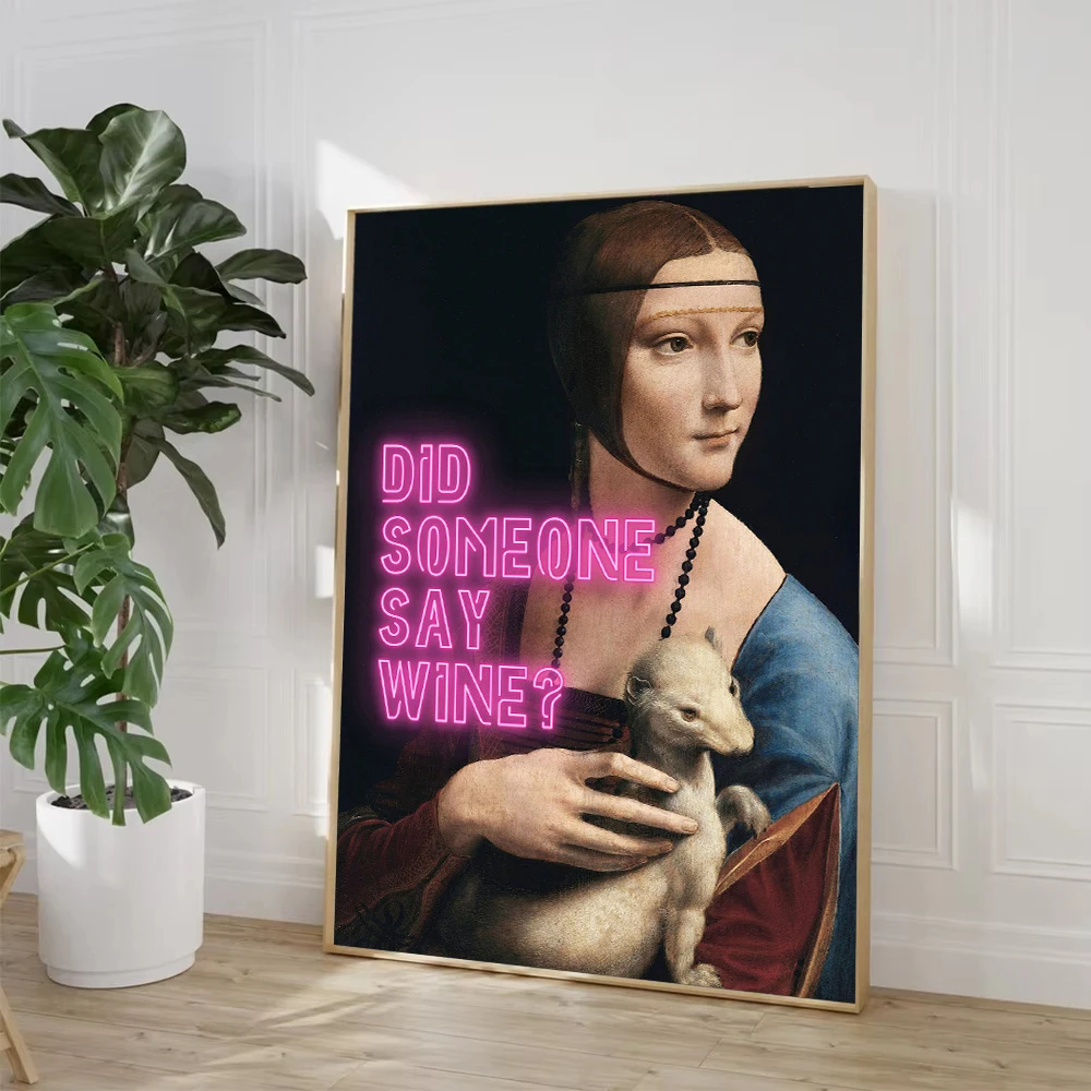 خمر مضحك المرحاض تسجيل عصر النهضة الفني صورة المشارك لطيفة بعقب صور فنية للجدران قماش اللوحة ديكور المنزل الحمام #3