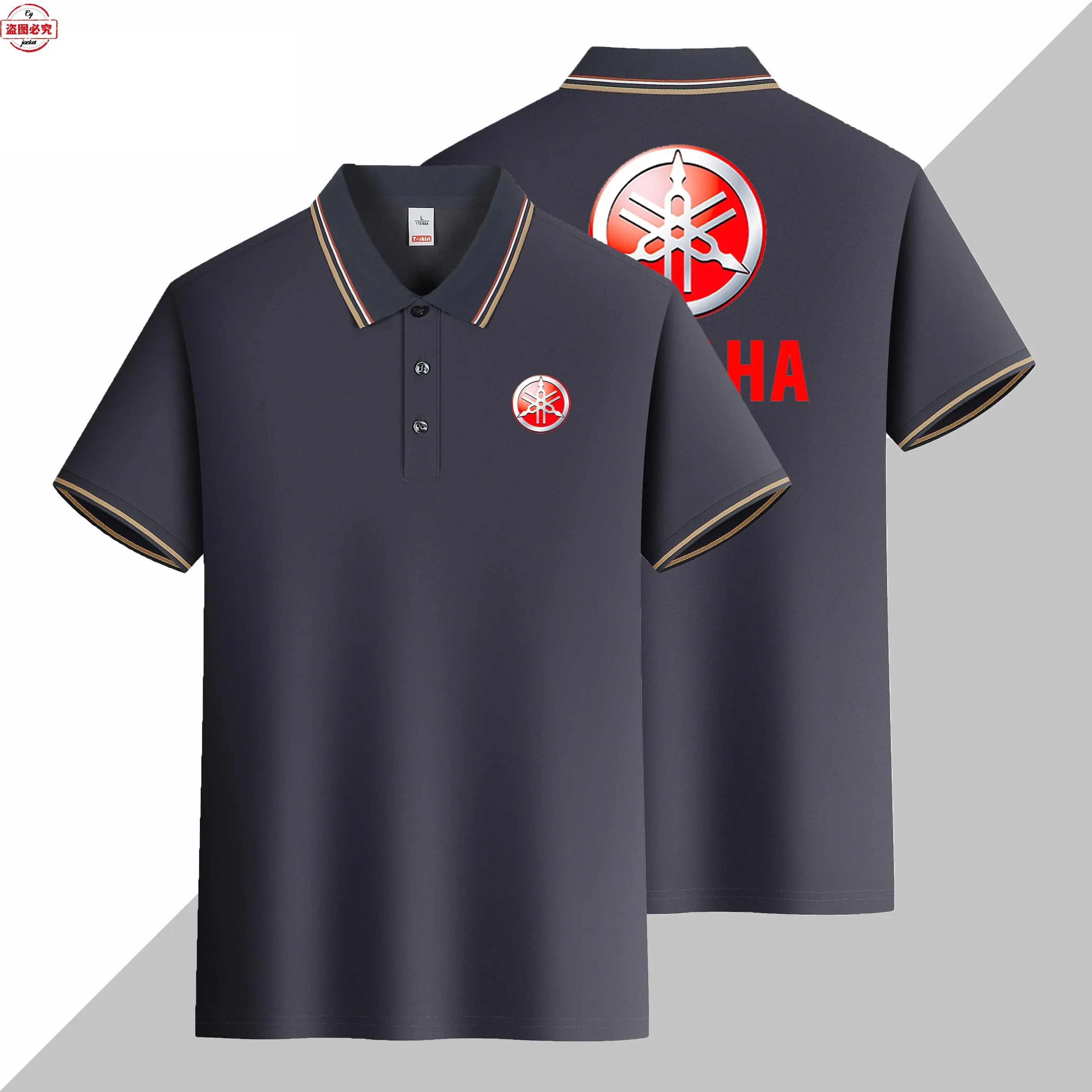 

European Size Motorcycle Logo Print Yamaha Men's Business Short Sleeved Sports T-shirt, Polo Shirt, Cycling Clothes,work Clothes
