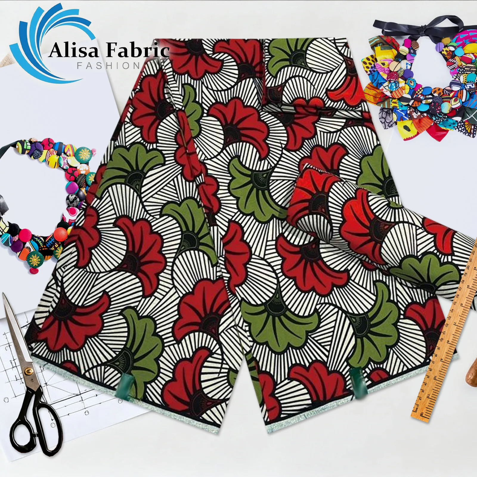 

2025 ankara fabric real wax print 100% cotton high quality 6 yards african wax print fabric for sewing