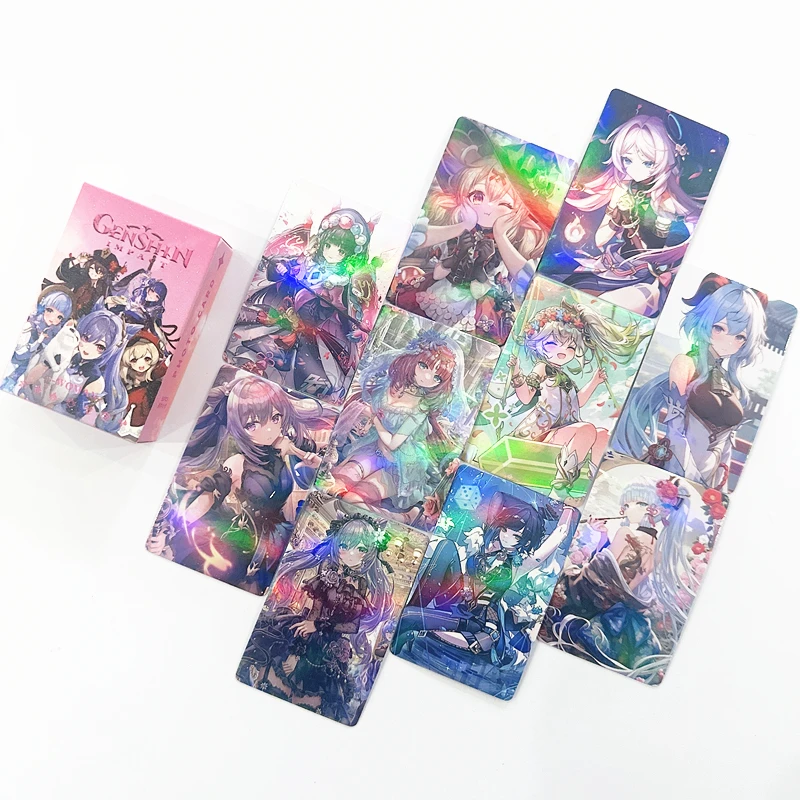 50 Pcs/Set Game Genshin Impact Laser Lomo Card Kazuha Wanderer Nahida Female Game Characters HD Photocard Cosplay Gift