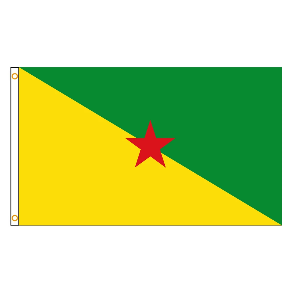 3x5 Ft French Guiana Flag Vivid Color and Fade proof a region in France Flags Polyester with Brass Grommets