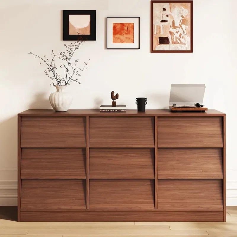 9 Drawer Chest of Drawers Antique Bedroom Bedside Cabinet Living Room Wall Side Storage Locker Floor Standing Furniture Unit