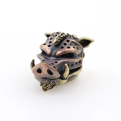 Paracord Beads EDC Brass Copper Wild Boar Head Knife Beads DIY Lanyard Accessories Camping Survie Military Survival Gear