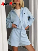 Spring Women's Summer Suit with Shorts Cotton Oversize Pink  Top and Shorts Set Two-piece Casual Tracksuit with Shorts for Women - Image 4