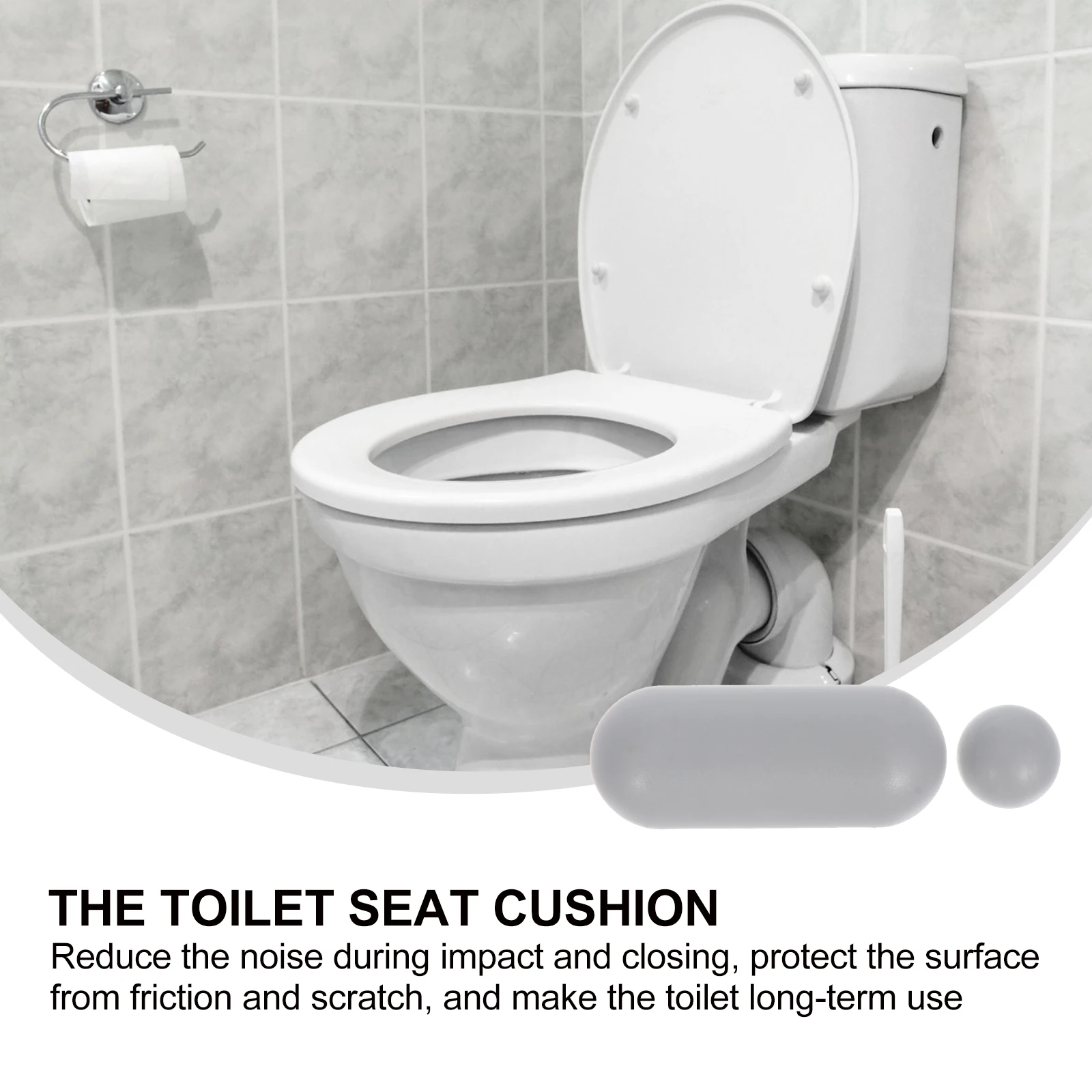 

20pcs Toilet Seat Buffer Pads Cushion Gasket Self-Adhesive Noise Reducing Lid Protector Non-Skid Bumpers Plastic Home Bidet