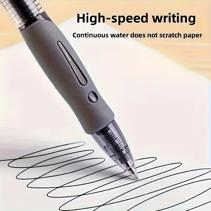 Set of 10 0.5mm retractable ballpoint pens, black ink ball pens, writing tools, office supplies, gift includes 10 pen