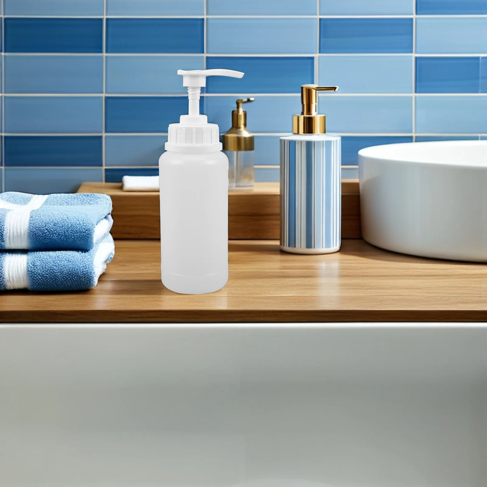 Dispensador de bomba de loción de 300Ml, botella de plástico para jabón líquido, champú, baño rellenable, contenedor a prueba de fugas, 6 uds.