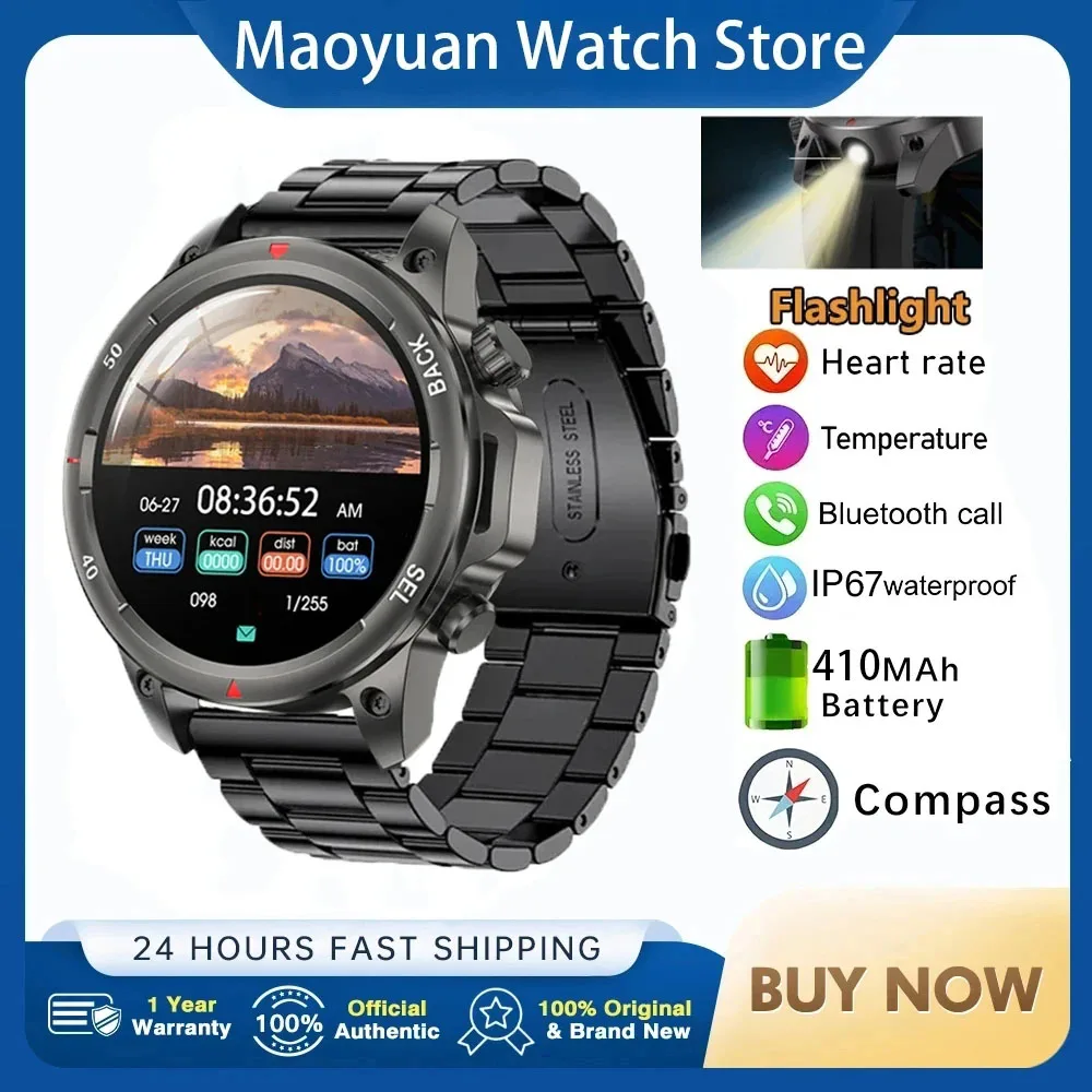 2024 New Bluetooth Calling Men's Smartwatch LED Outdoor Fitness Health Monitoring Smart Watch 360 * 360 HD Waterproof Smartwatch