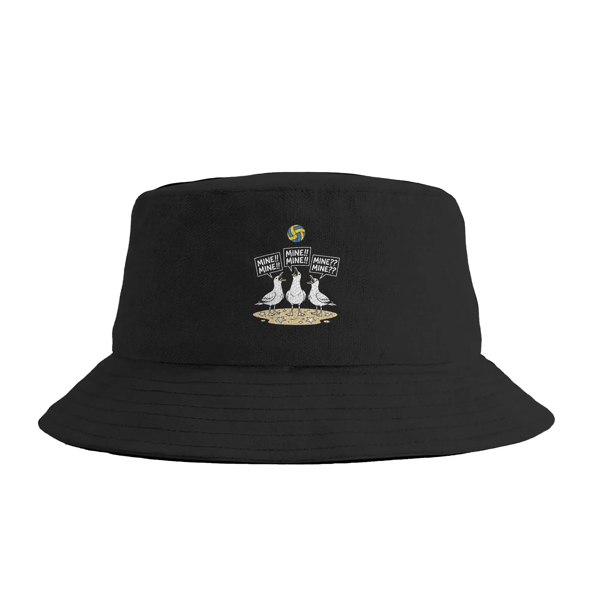 Mine Mine Mine Volleyball Funny Seagulls Bucket Hat Outdoor Fisherman Caps For Couple Funny Hunting Sun Hats Personality DIY Cap