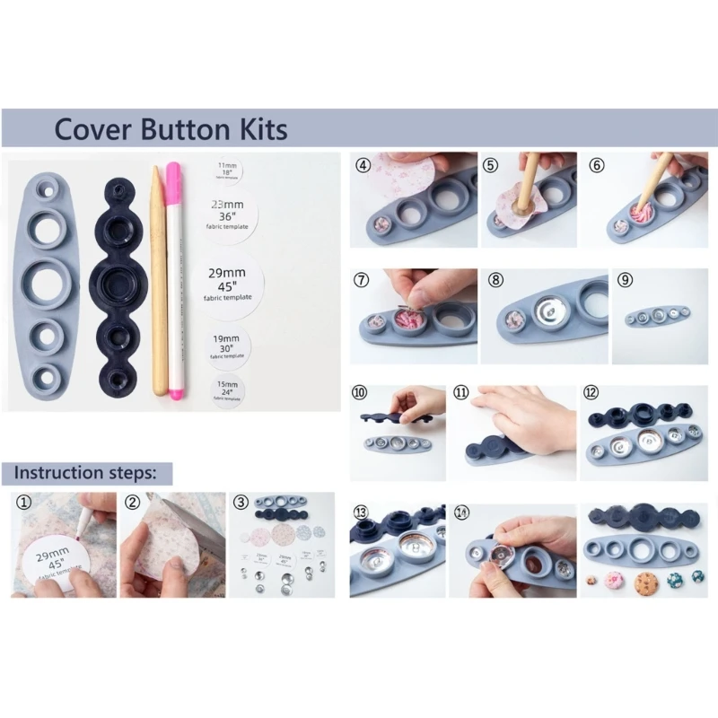 Button Maker Tool for Covering Button Handmade Button Personalised 11-29mm Covers Buttons Easily and Quickly Decorate