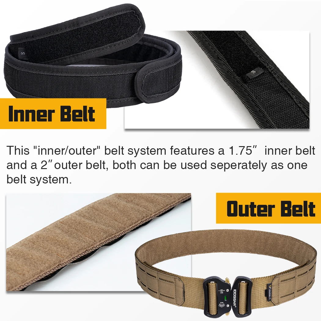 IDOGEAR 2 Zoll Taktischer Gürtel mit 1,75 Zoll Innengürtel Schnellverschluss Metallschnalle MOLLE Lasergeschnittene Herrengürtel 3415 – Detail 24