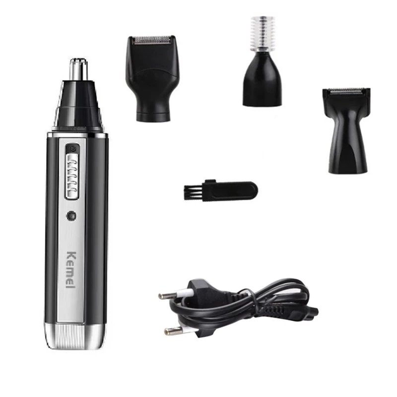 Original Kemei Rechargeable 4in1 Micro Hair Trimmer For Men Electric Shaver Beard Trimer Nose Ear Eyebrow Trimmer For Nose Cuts