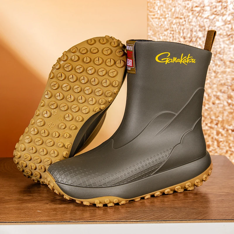 

Gamakatsu Rain Boots Light Fishing Boots Men Rain Ankle Boots Camouflage Casual Shoes Pvc High Top Sneakers Waterproof