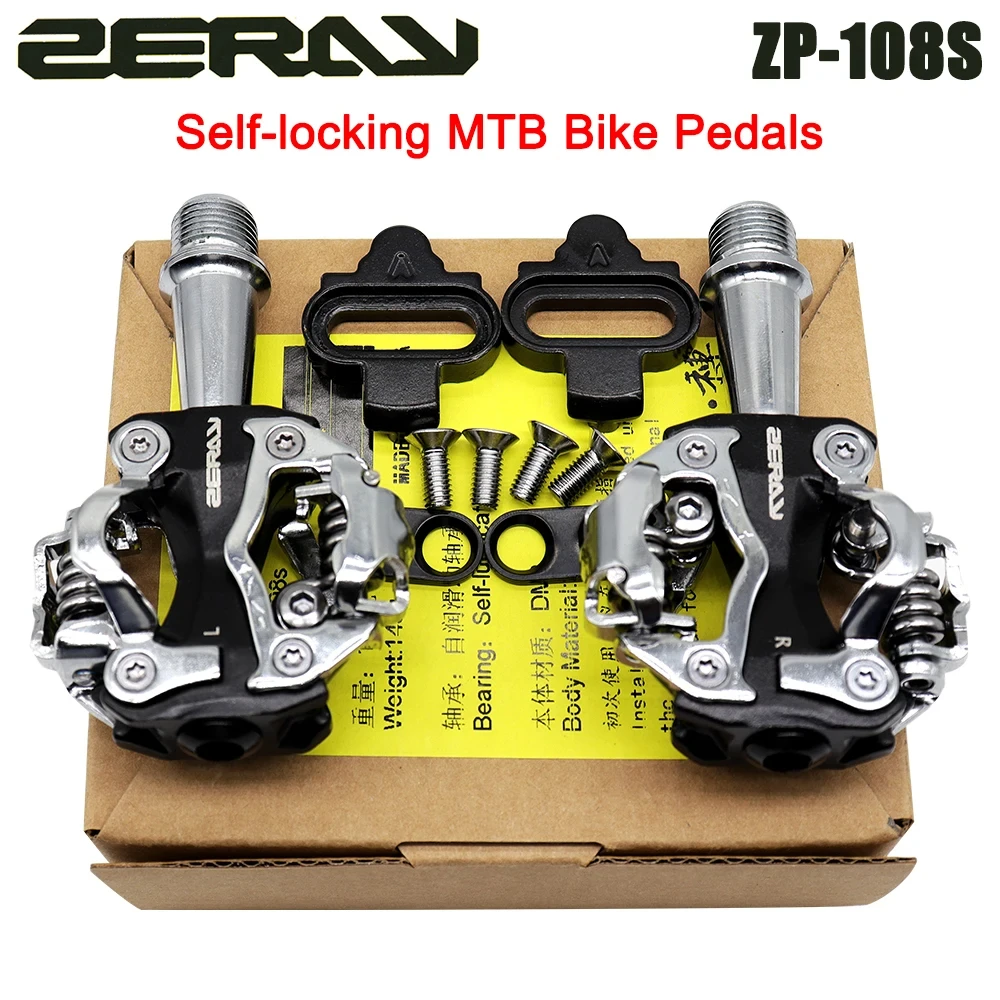 ZERAY MTB Road Bicycle Pedals ZP-108S/109S/110S Clipless Alloy Pedal Self-locking Pedals SPD For MTB Pedals Cycling Equipment