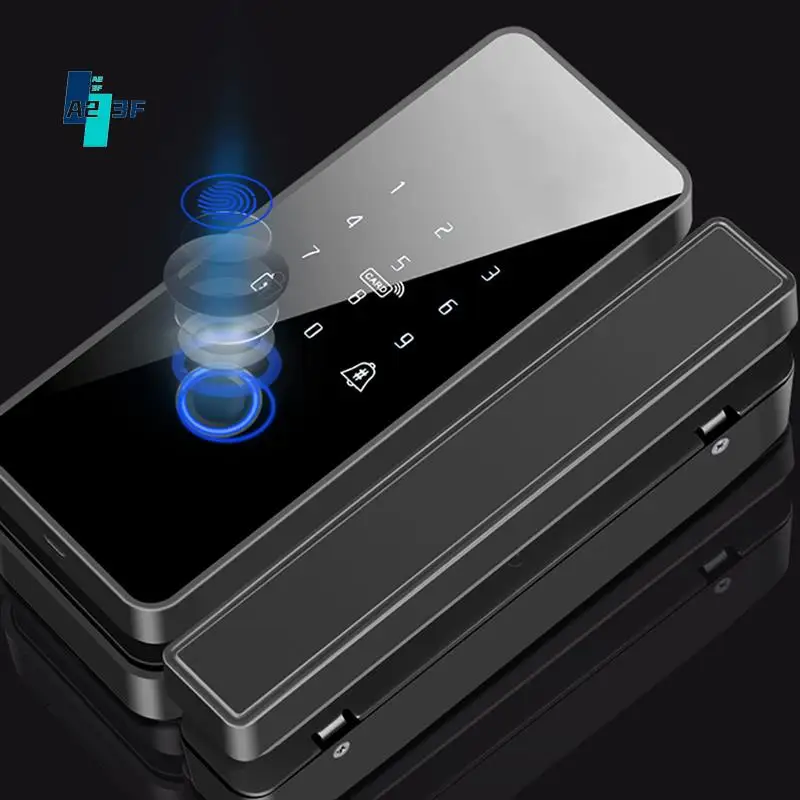 

A23F-Waterproof Tuya Wifi Smart Door Lock Fingerprint Electronic Rim Lock For Glass Door