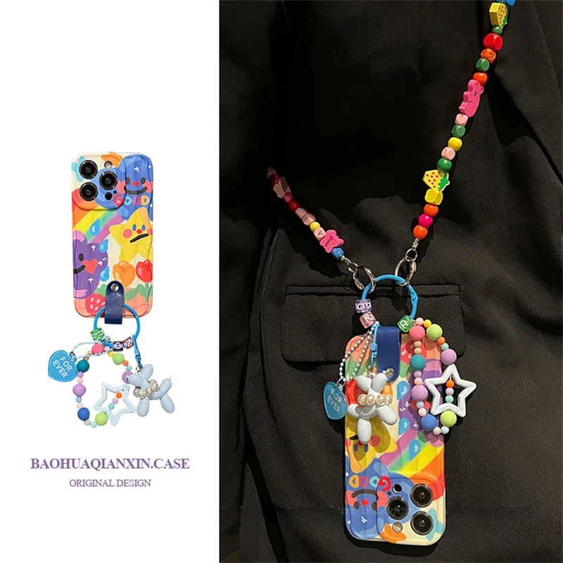 

The New Model Is Suitable for iPhone 14promax Building Block Diagonal Cross Phone Case 13pro Puppy Pendant 12 11protection Cover