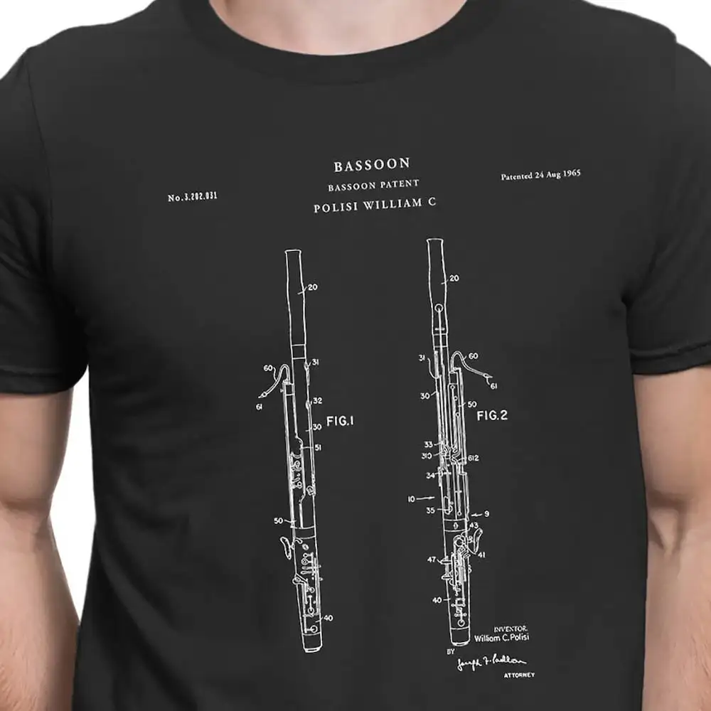 Bassoon Patent T Shirt Musician Music Teacher Shirts Pt17