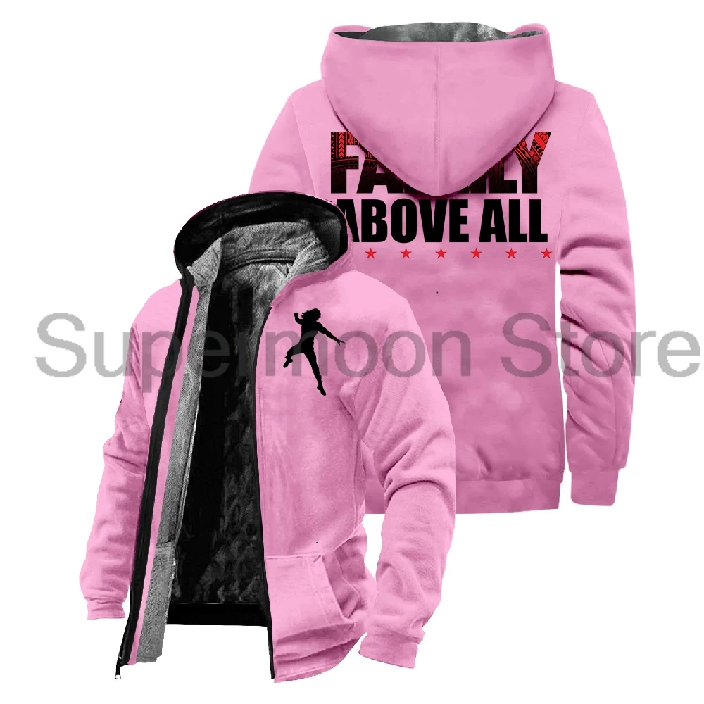 Hoodie unisex manga comprida para homens e mulheres, jaqueta de inverno, streetwear, casaco, jaqueta de inverno, Roman Rewards, família acima de tudo