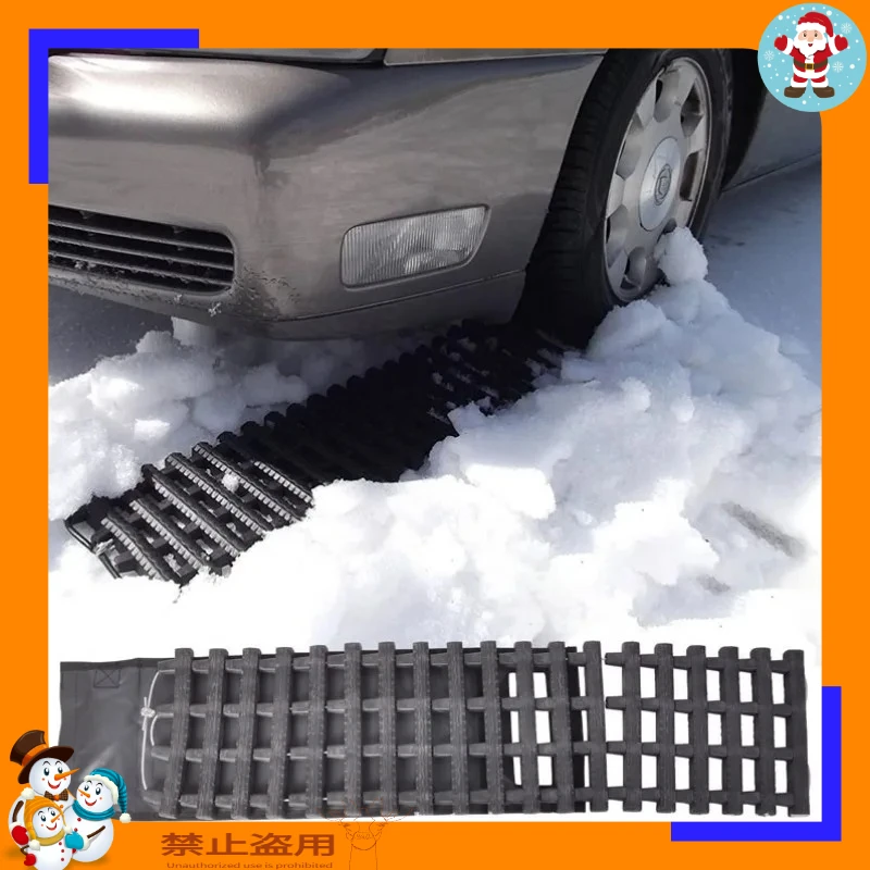 Off-Road Recovery Traction Board Snow Anti-Slip Mat for SUV, Self-Rescue Travel Kit flag holder