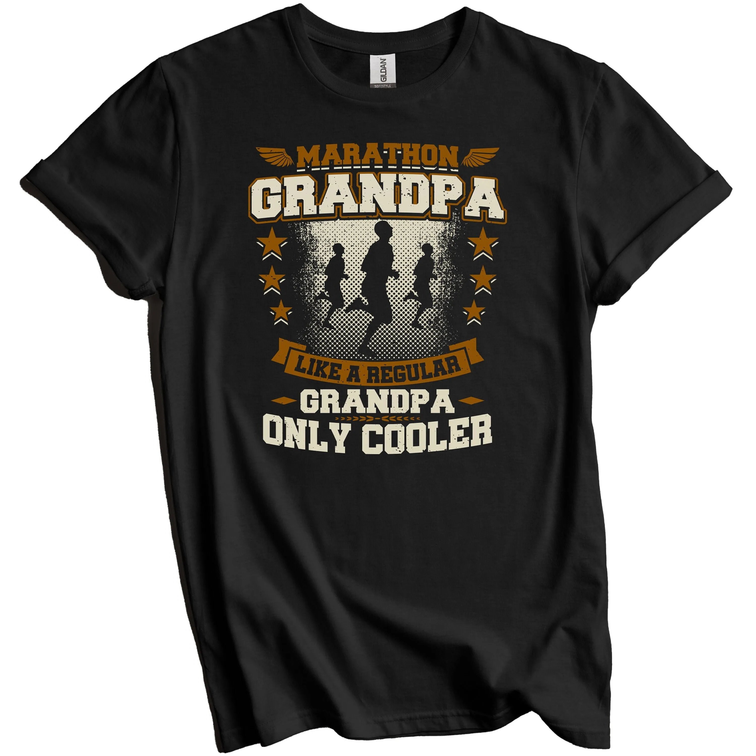 Marathon Grandpa Like A Regular Only Cooler Funny T Shirt Grandparent'S Day For Runner