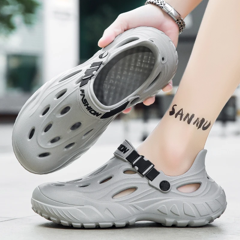 Men's Outdoor Sandals Sport Slippers Beach Slides Breathable Clogs Men Casual Garden Shoes Non-slip Men Outdoor Hiking Sandals view 4