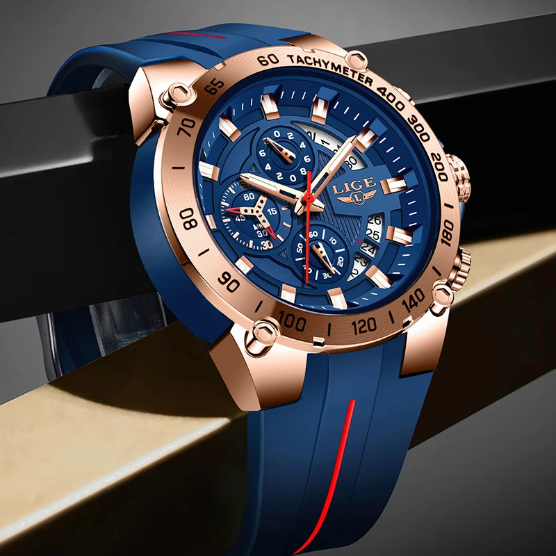 New Watches for Men Top Luxury Brand LIGE Quartz Men’s Watch Sport Waterproof Wrist Watches Chronograph Date Relogio Masculino