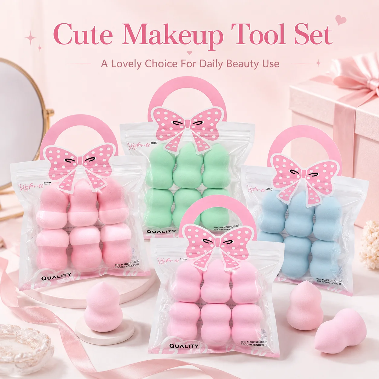 Beauty Makeup Egg - 6 sets de brochas de maquillaje