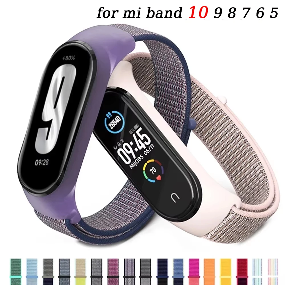 【セール中】Mi Band 10 9 8 5 4 3用ストラップ ナイロン スポーツウォッチ リストベルト パルセラ コレア Mi Band 8 リストバンド Xiaomi Mi Band 7 8用