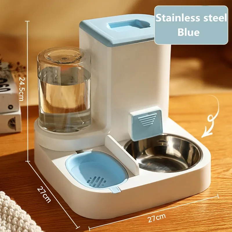 Factory Wholesale Nonslip Automatic Pet Food Feeders Water Dispenser 2 in 1 Dog Cat Bowls Drinking Fountain