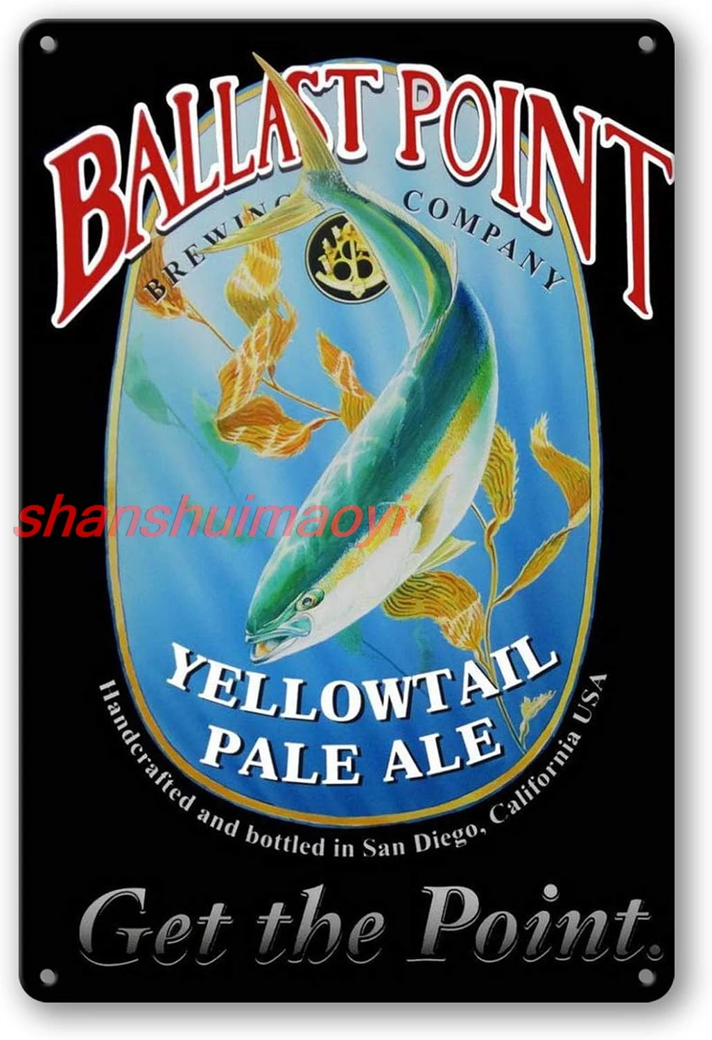 Ballast Point Yellowtail Pale Ale, Bar, Tavern, Decorative Pub Signs Vintage Look Reproduction Metal Tin Sign 8X12 Inches SHAN