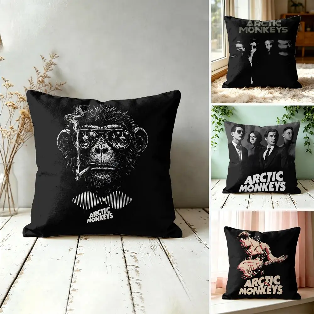 A-Arctic Monkeys Band Cool Cushion Cover Square Decorative Throw Pillow 40x40cm For Sofa Bedroom Living Room Home Decor