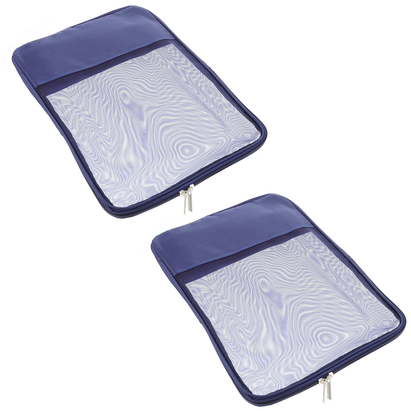 

2pcs File Storage Pouch High-Grade Nylon Semi-Transparent Smooth Zipper For Documents Stationery Cosmetics Travel Home