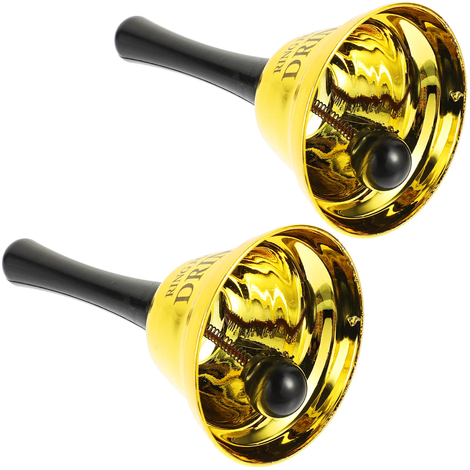 2 Pcs Ring Chime Bar Rattle Bell Metal Hand Summer Pantry Bells for Retro Call Office