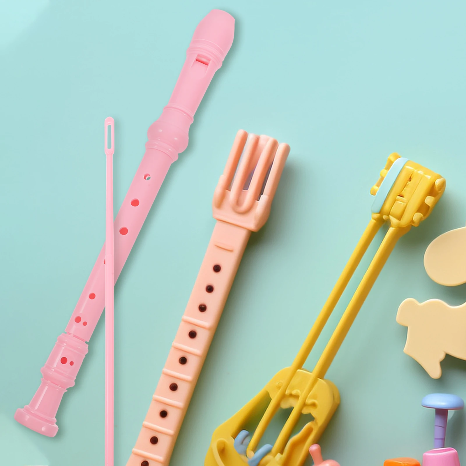 

1 Set High Pitch Recorder 8 Hole Flute Musical Instrument For Beginners With Cleaning Rod Storage Bag Lightweight Design Smooth