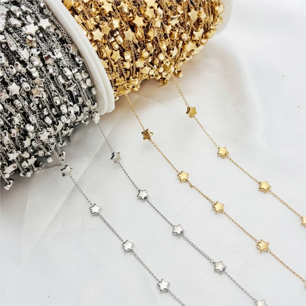 1 متر 6 مللي متر CCB القلب ستار حبة النحاس سلسلة ل سوار قلادة خلخال نظارات مكافحة زلة سلاسل DIY بها بنفسك اليدوية صنع المجوهرات #1