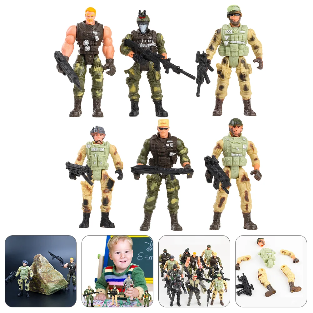 

6Pcs Flexible Soldier Model Toys Kids Games Toy (Random Type) soldier models figures