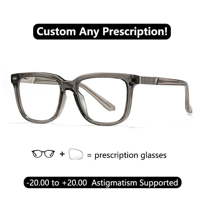 

Retro Men Prescription Glasses Customized Photochromic Sunglasses Square Reading Eye Glasses Astigmatism Prescription for Myopia