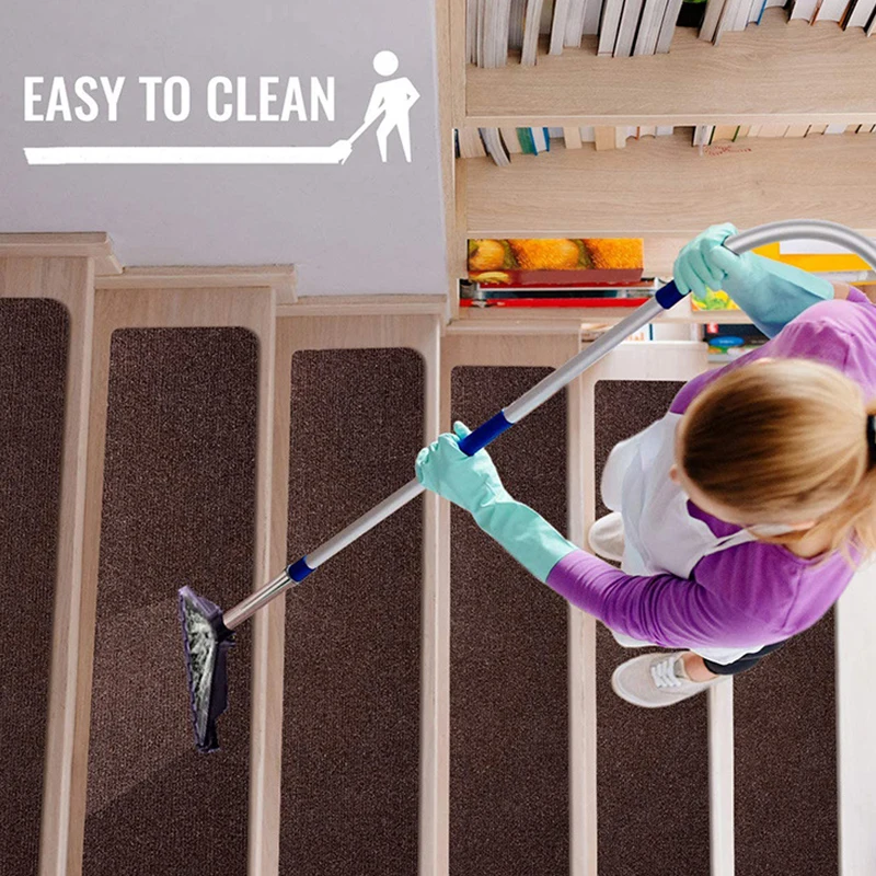 سجادة درج ذاتية اللصق ، سجادة ناعمة ، مانعة للانزلاق ، امتصاص الماء ، سجادة واقية ، 76 × واي ، 1