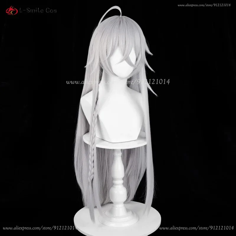 Dd122024 Wig Cosplay Anime Under Taker 90Cm Wig Undertaker Abu-abu Perak Rambut Sintetis Tahan Panas