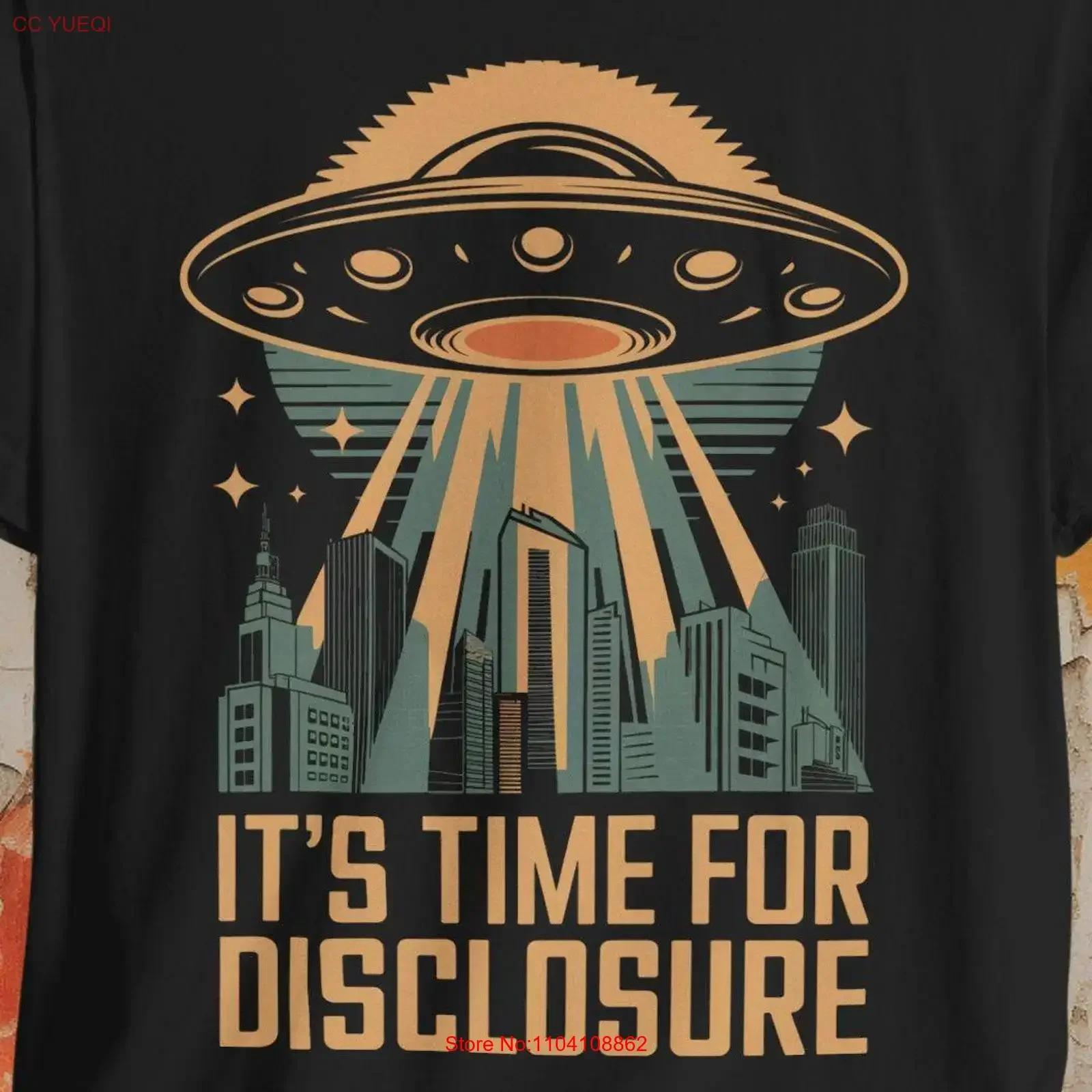 Alien T Shirt UFO Its Time for Disclosure Enthusiast Extraterrestrial Fans Space and Apparel vintage Washed Slightly