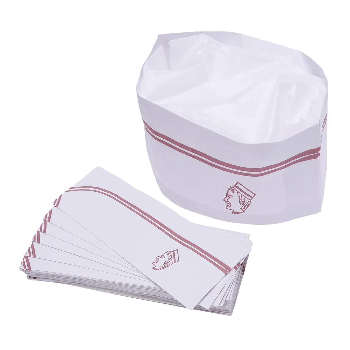 50 Stück Einweg-Kochmützen, Einheitsgröße, passend für die meisten Erwachsenen, leichte Papier-Kochmütze zum Kochen, Backen, Catering, Schule, Kopfbedeckung