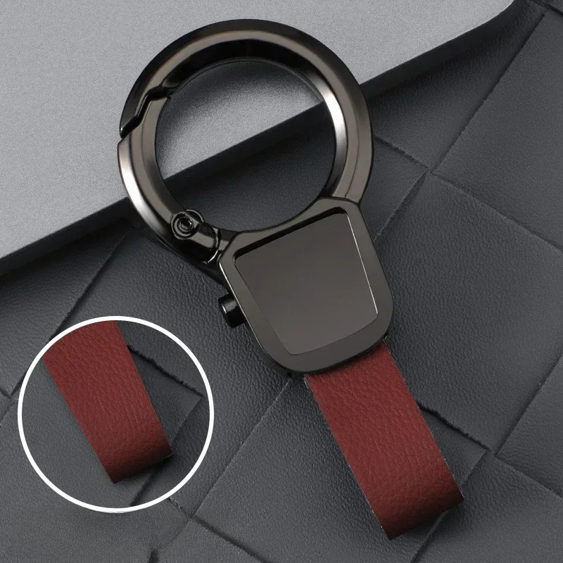 Laser Engrave Car Logo Pu Leather Metal Keychain Personalize Name Numbers Keyring Pendant Creative Key Chain Ring Men's Women‘s
