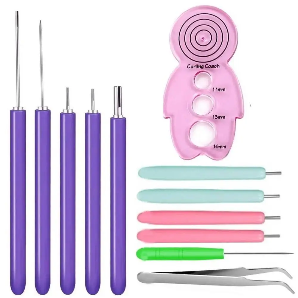 

12PCS Paper Curling Paper Quilling Tools Paper Craft Multi Size Quilling Needle Kit Quilling Slotted Pen Paper Quilling Pen