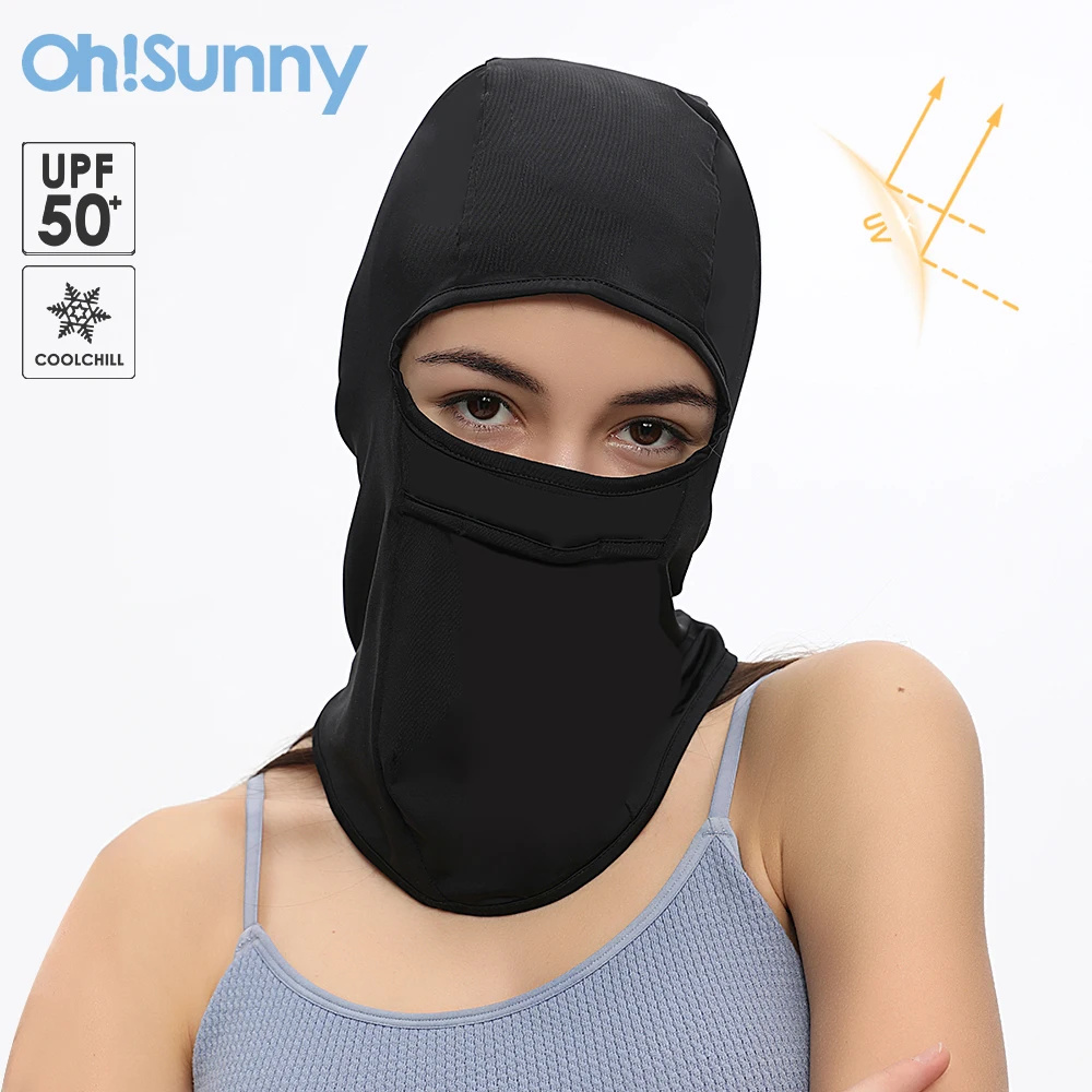 

OhSunny Sunscreen Balaclava Full Face Cover Sun Protection Breathable Coolchill Fabric Neck Protect Headgear Outdoor Cycling