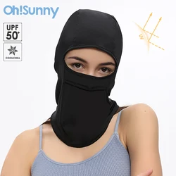 OhSunny Sunscreen Balaclava Full Face Cover Sun Protection Breathable Coolchill  Fabric Neck Protect Headgear Outdoor Cycling