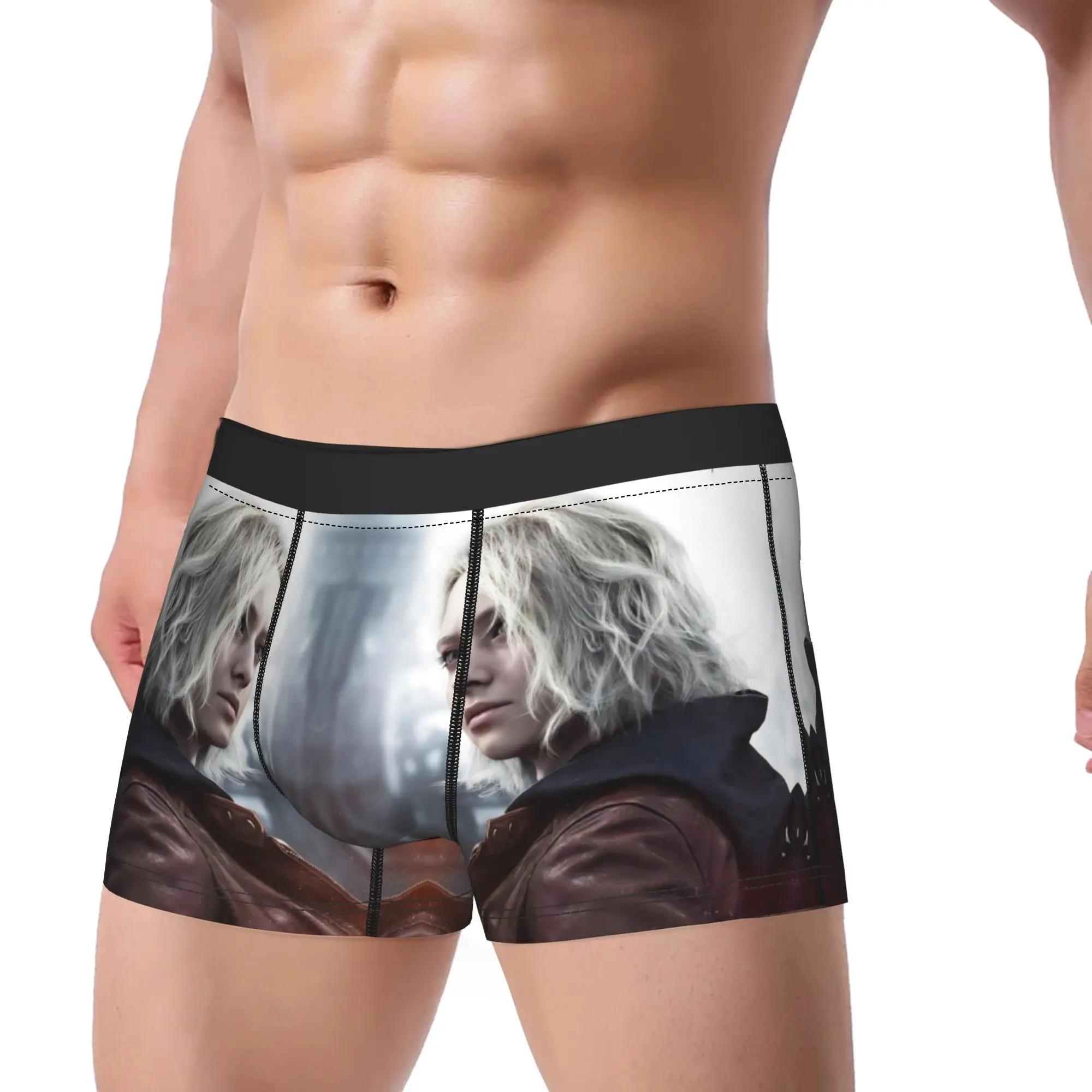 

Men Boxer Briefs Shorts Panties RE9 Requiem Game Grace Soft Underwear Homme Sexy M-XXL Underpants