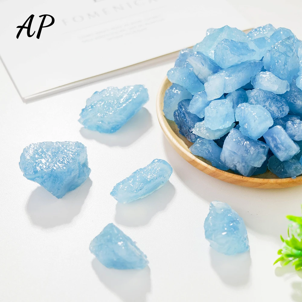 1pc Natural Crystals Aquamarine Raw Rough Stone Healing Blue Gem Reiki Mineral Aquarium Home Decoration