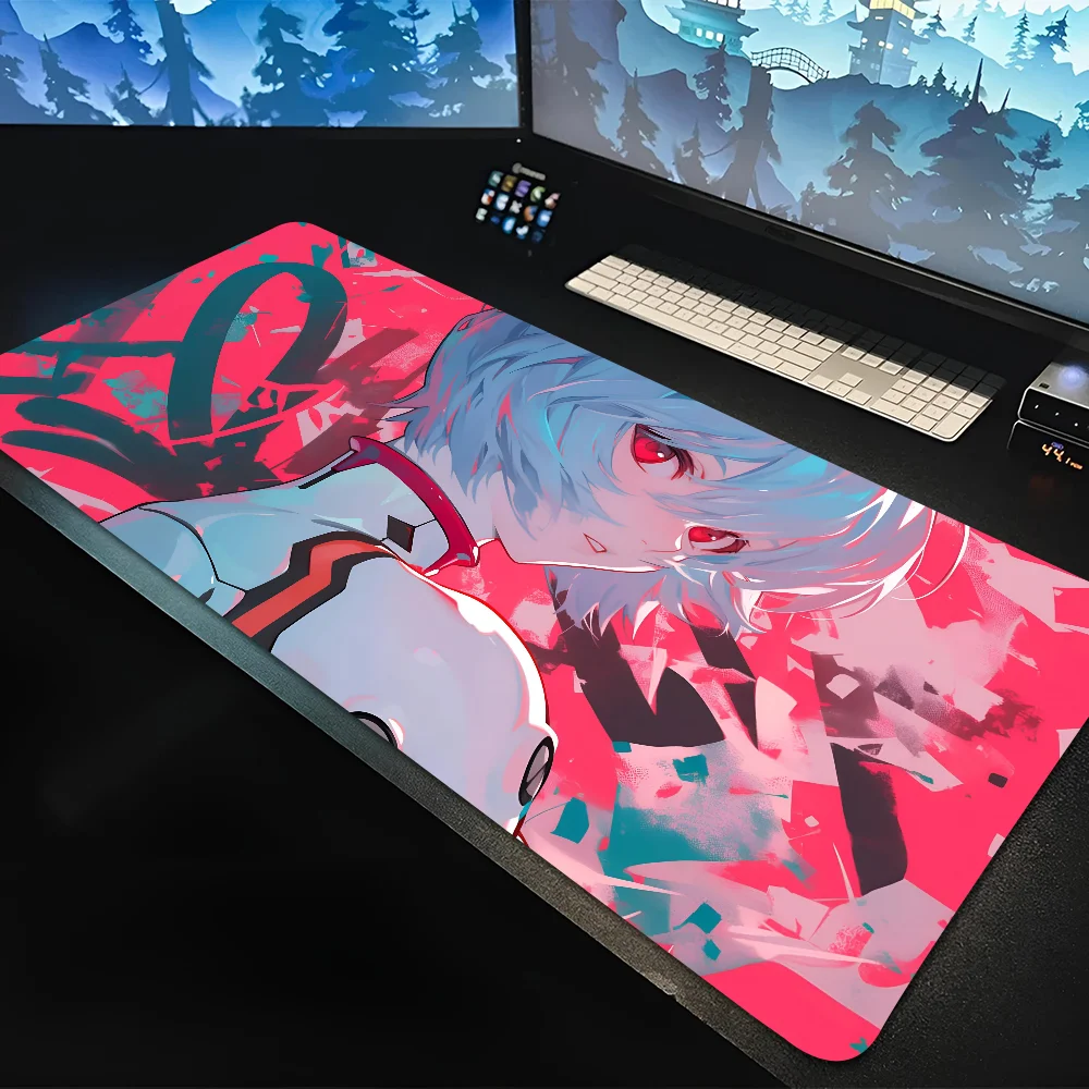 Anime Ayanami Rei Mousepad Mouse Mat Desk Mat With Pad Gaming Accessories Prime Gaming XXL Keyboard Pad Padding Mat