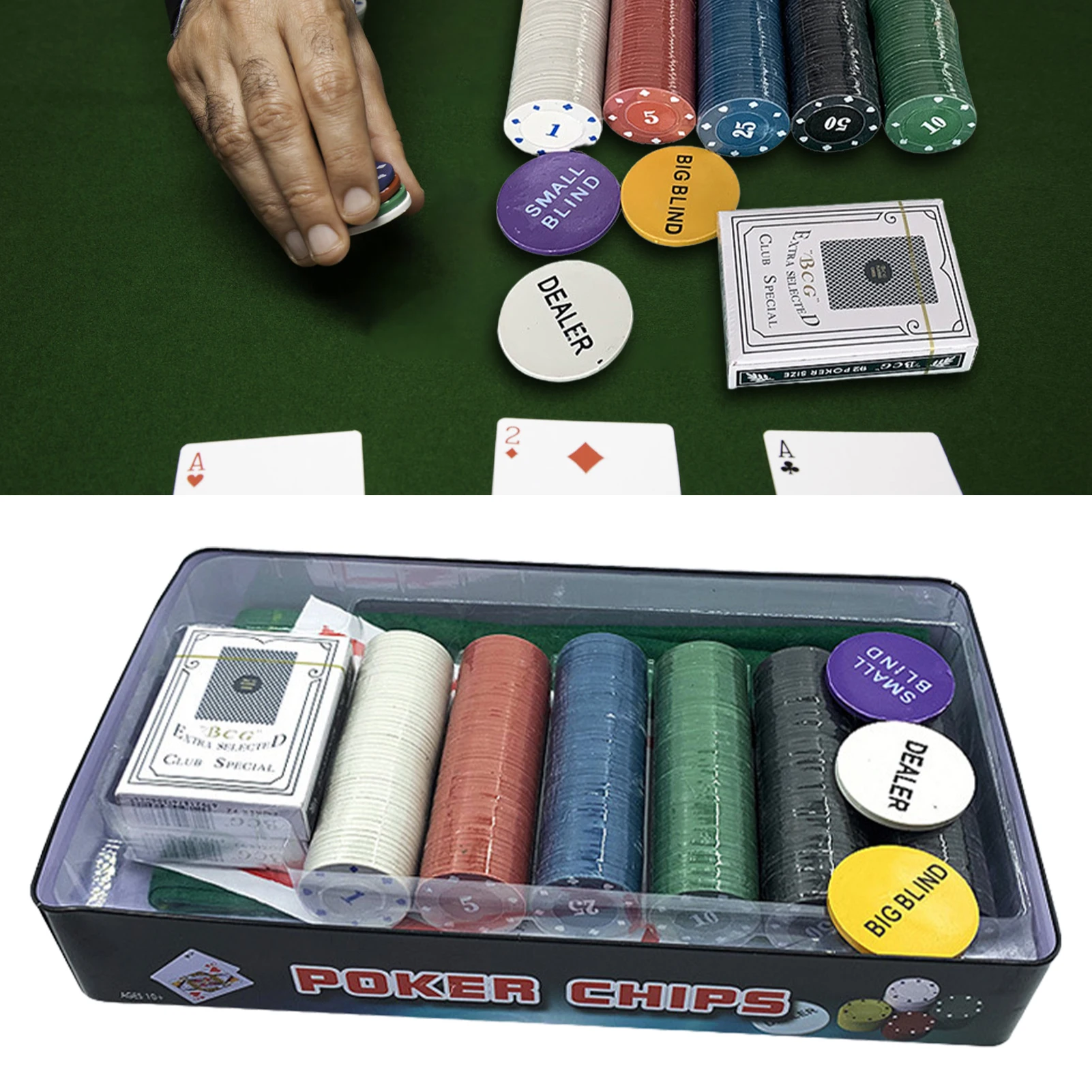 

Poker Chips Set For Texas Hold'em Blackjack Gambling Poker Set With Tin Case Casino Chips Set For Texas Holdem Blackjack