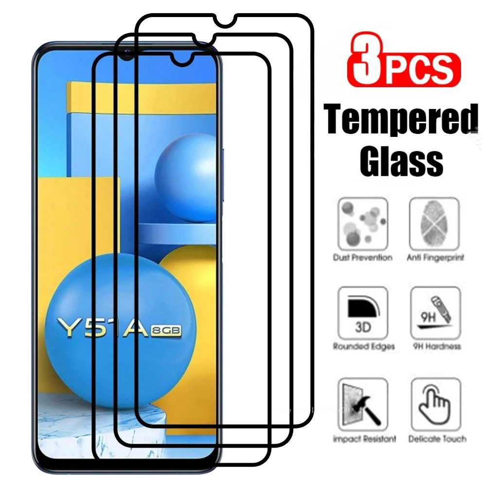 3Pcs 9D Tempered Glass For Vivo Y19 Y17 Y15 Y12 Y11 Y15A Y15s Y95 Y93 Y91 Y91C Y85 Y81 Y81i HD Clear Screen Protector Film